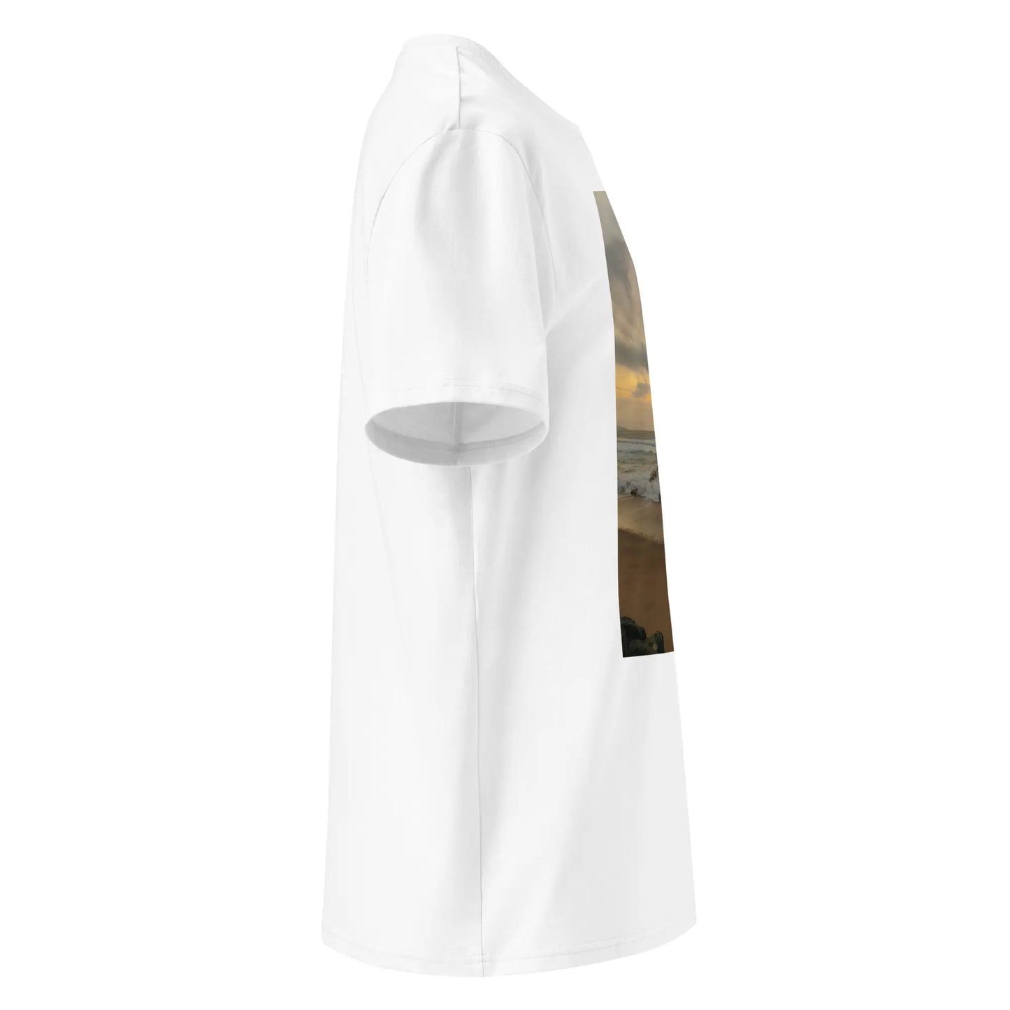 vue côté droit du t-shirt premium en coton bio bidart centre coloris blanc