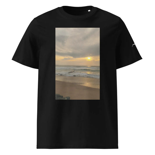 vue de face du t-shirt premium en coton bio bidart centre coloris noir