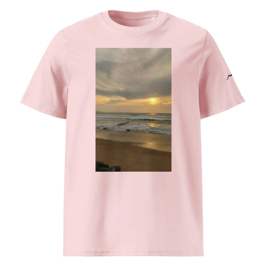vue de face du t-shirt premium en coton bio bidart centre coloris rose pâle