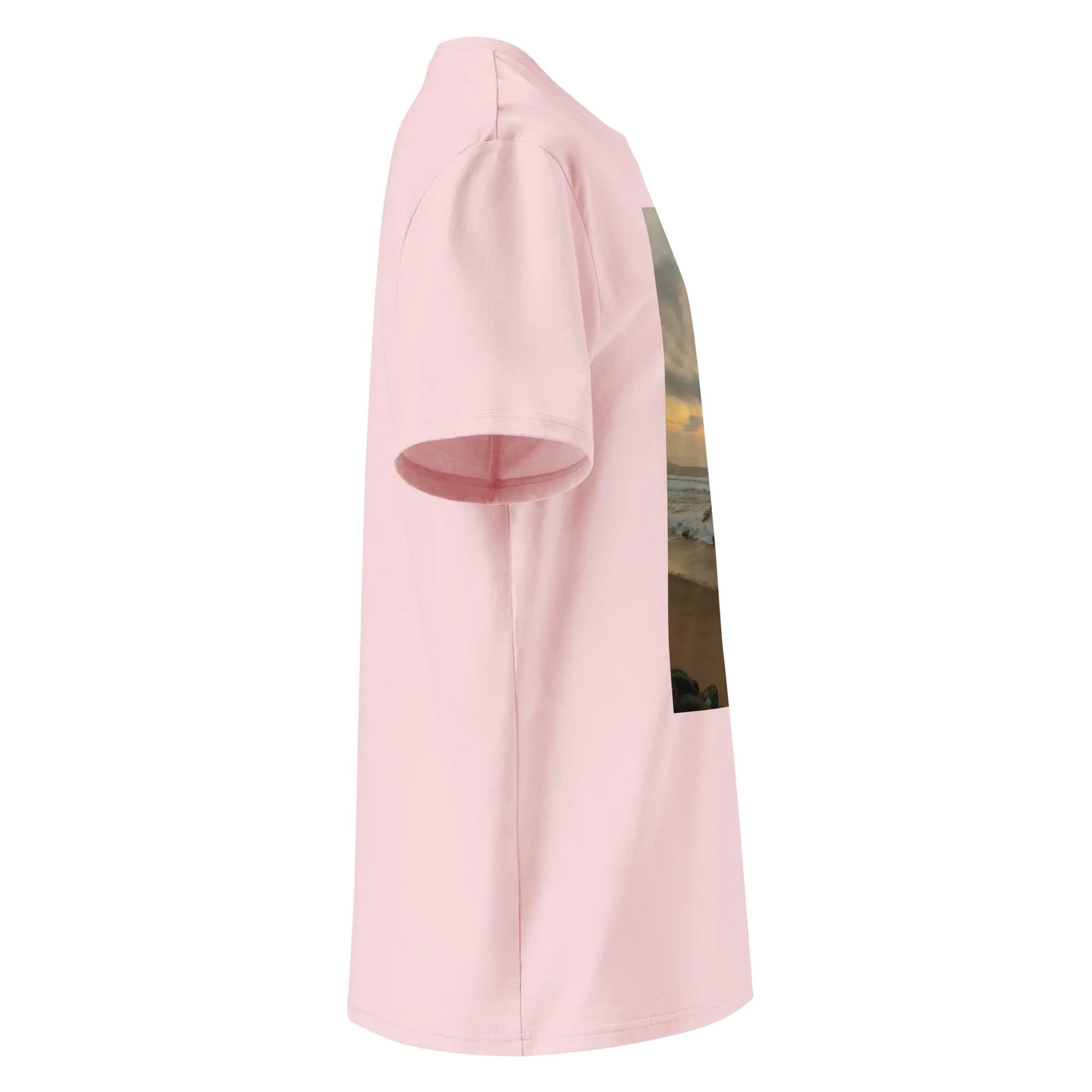 vue côté droit du t-shirt premium en coton bio bidart centre coloris rose pâle