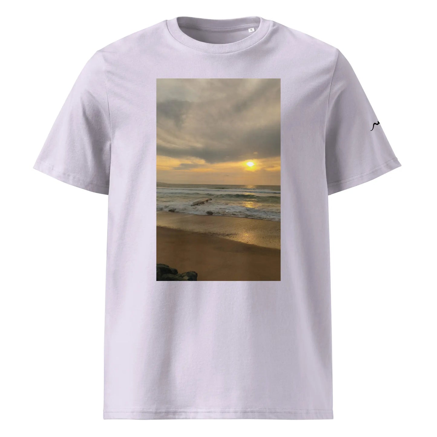 vue de face du t-shirt premium en coton bio bidart centre coloris mauve clair