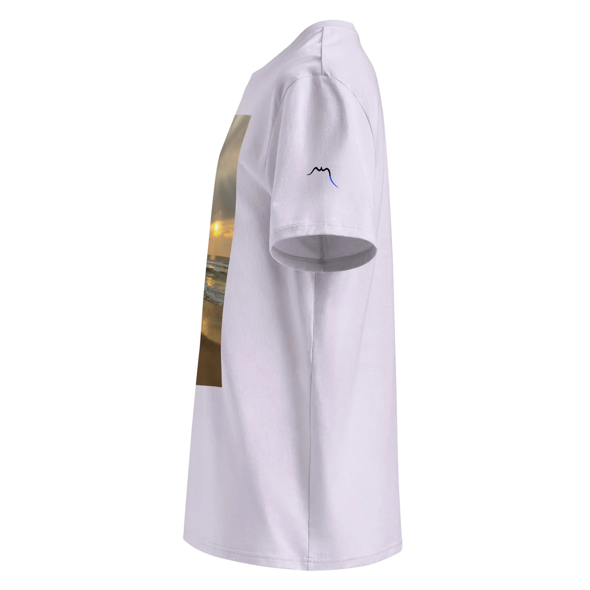 vue côté gauche du t-shirt premium en coton bio bidart centre coloris mauve clair