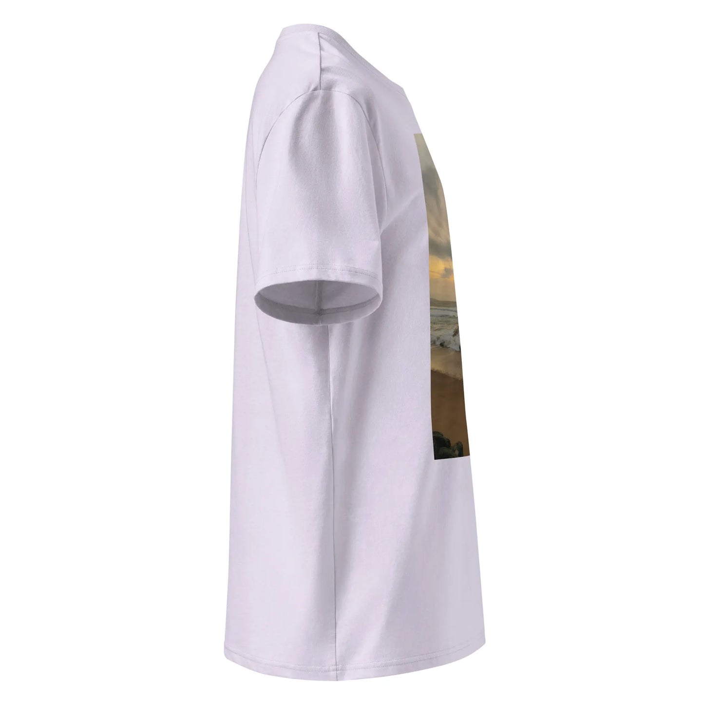 vue côté droit du t-shirt premium en coton bio bidart centre coloris mauve clair