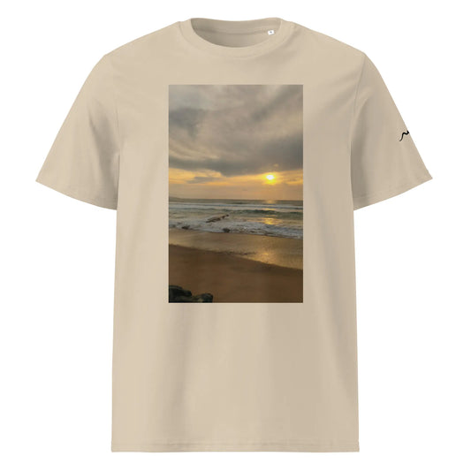 vue de face du t-shirt premium en coton bio bidart centre coloris beige clair