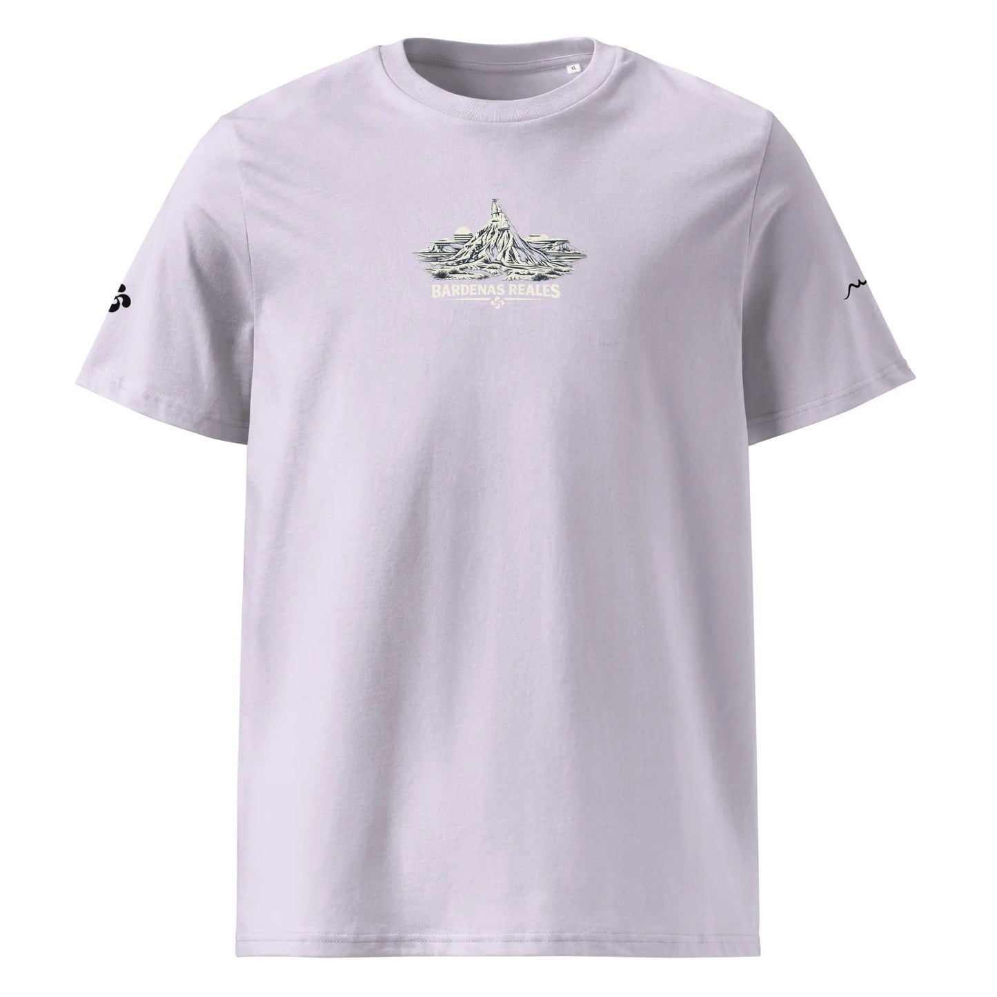 t-shirt premium coton bio femme homme bardenas reales face coloris mauve clair