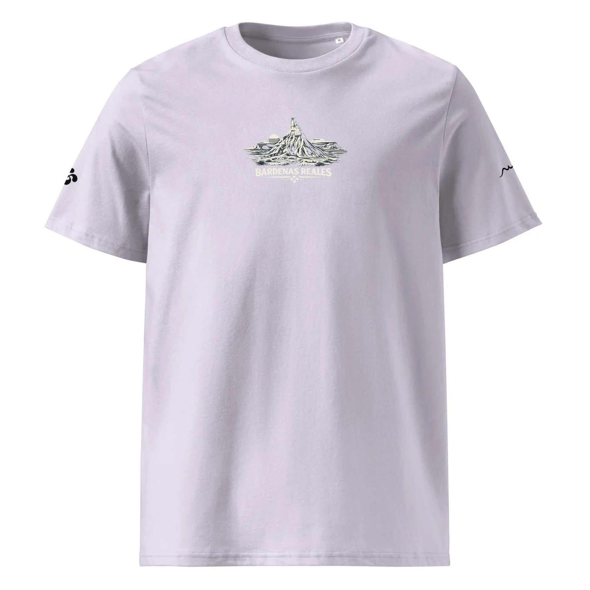 t-shirt premium coton bio femme homme bardenas reales face coloris mauve clair