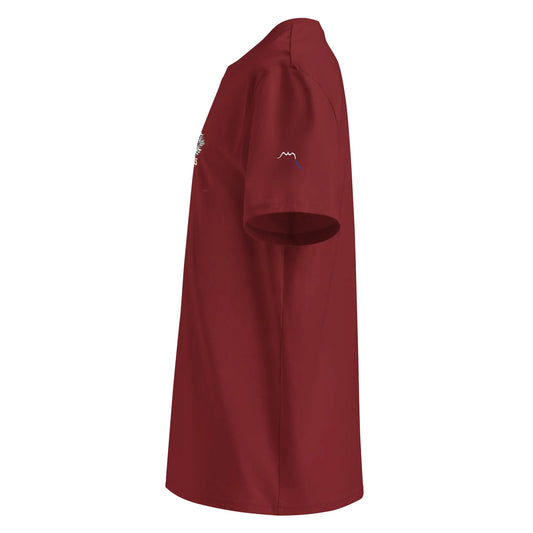 t-shirt premium coton bio femme homme bardenas reales côté coloris rouge bordeaux