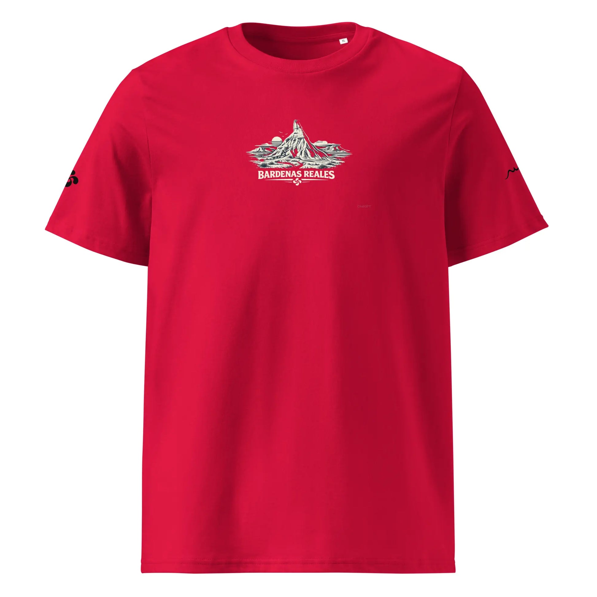 t-shirt premium coton bio femme homme bardenas reales face coloris rouge