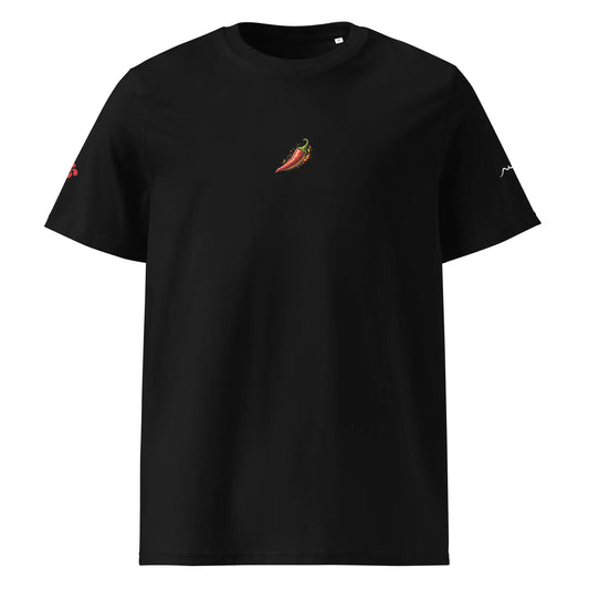 t-shirt premium coton bio homme femme biper gorri face coloris noir