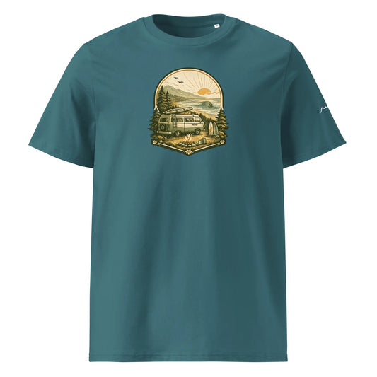 t-shirt premium coton bio femme homme freedom face coloris bleu