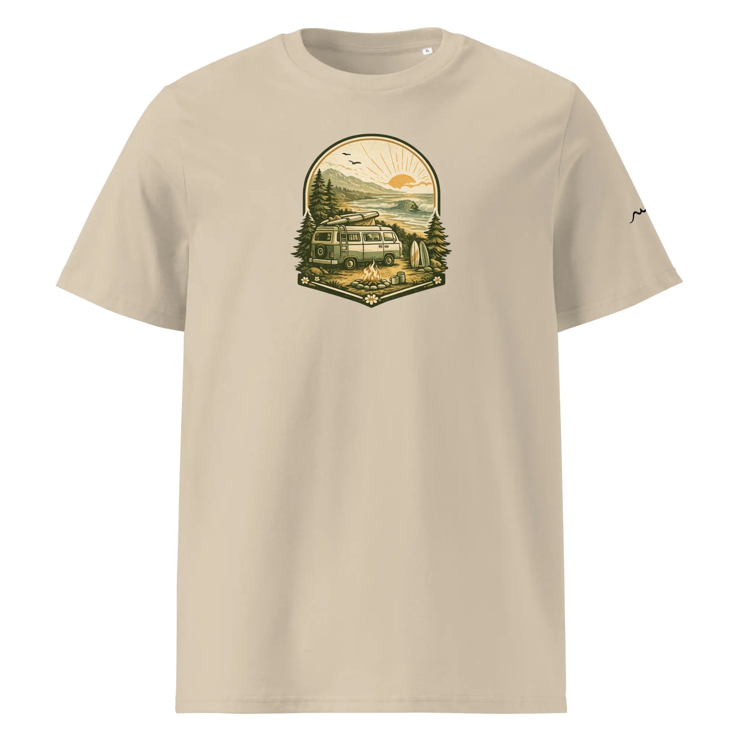 t-shirt premium coton bio femme homme freedom face coloris beige