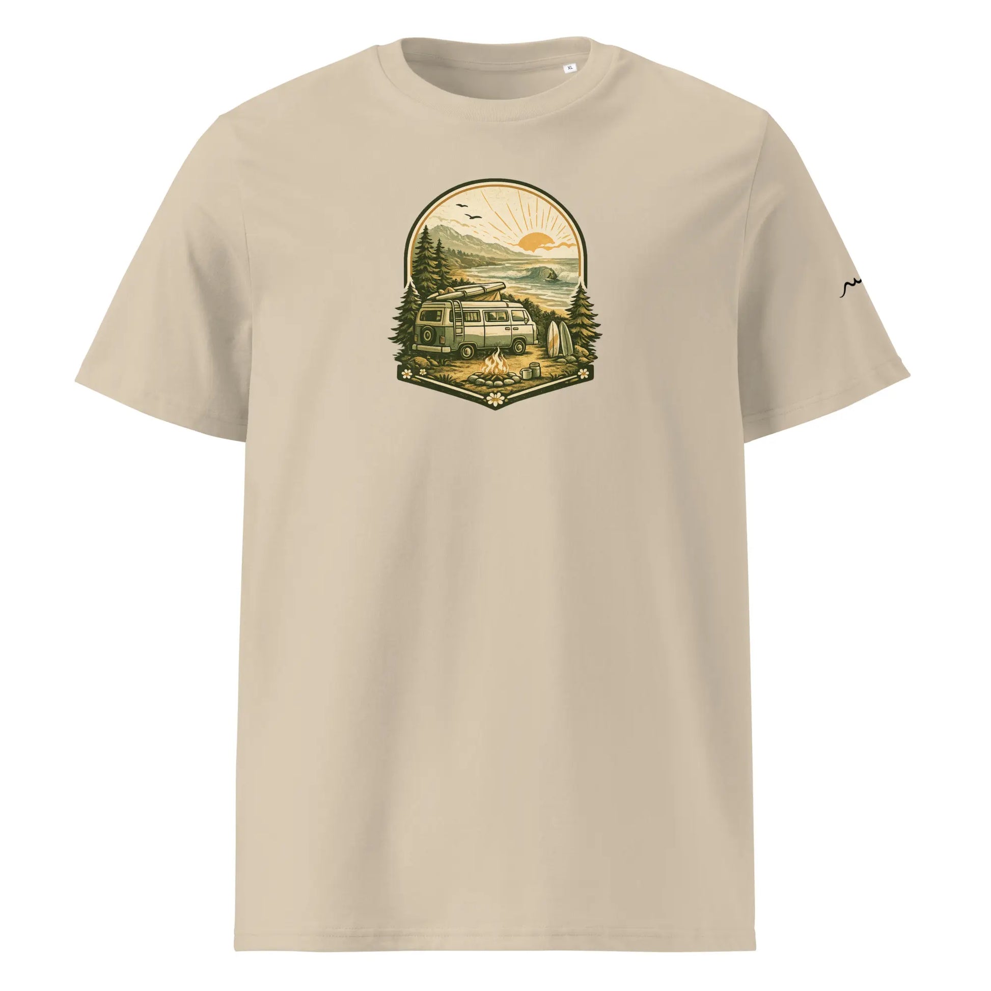 t-shirt premium coton bio femme homme freedom face coloris beige