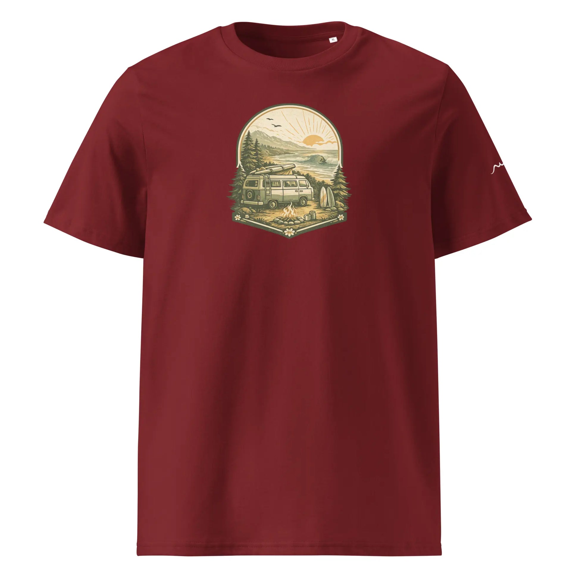 t-shirt premium coton bio femme homme freedom face coloris rouge bordeaux