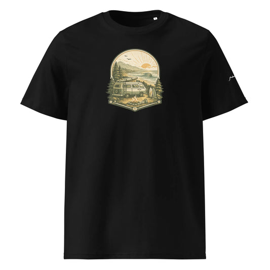 t-shirt premium coton bio femme homme freedom face coloris noir