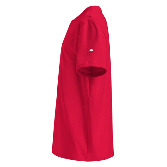 t-shirt premium coton bio femme homme hodeia côté coloris rouge