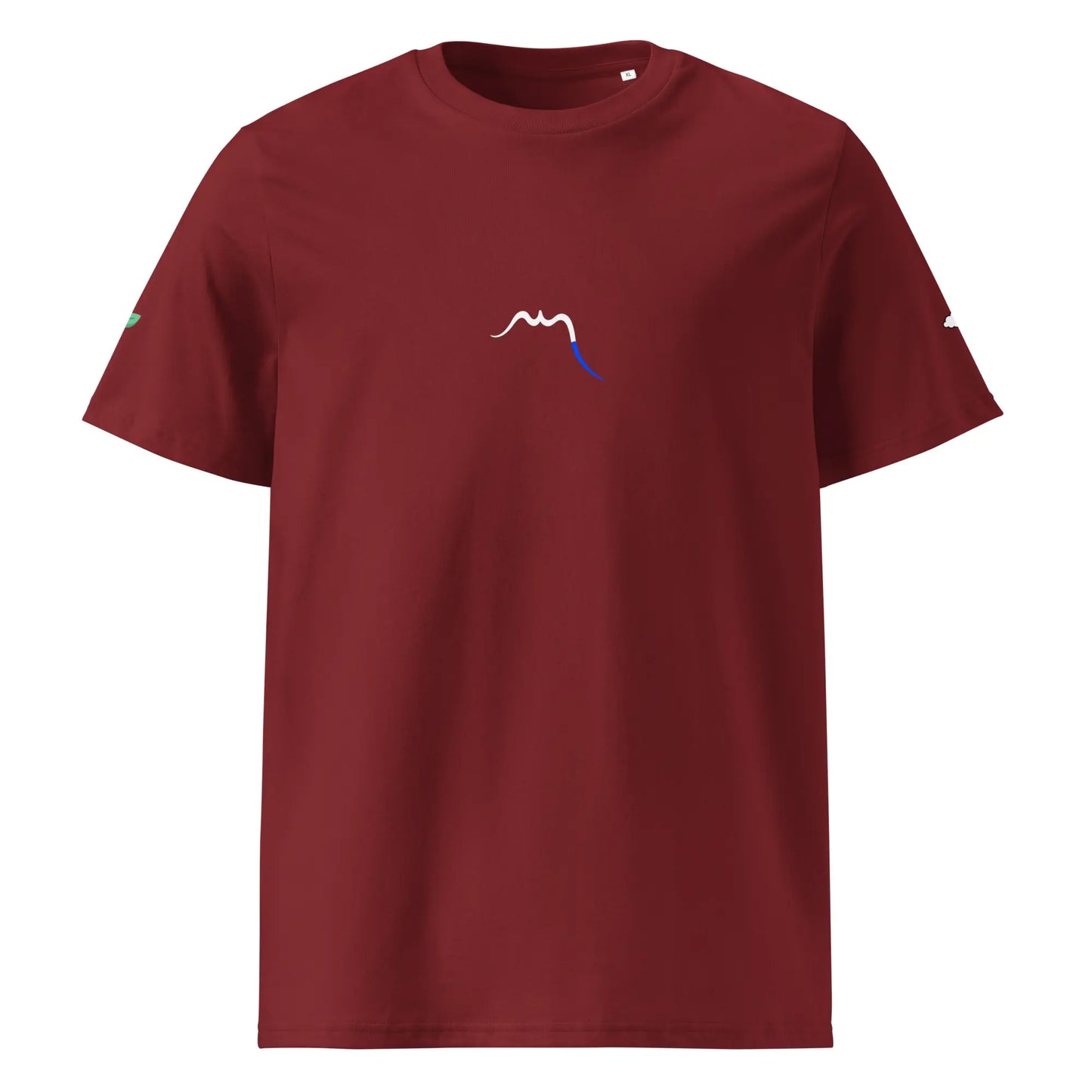 t-shirt premium coton bio femme homme hodeia face coloris rouge bordeaux