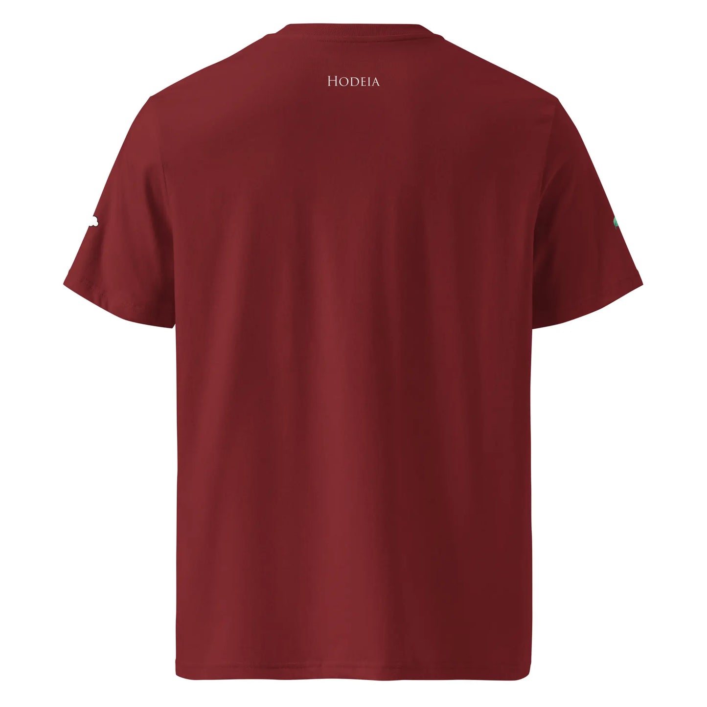 t-shirt premium coton bio femme homme hodeia dos coloris rouge bordeaux
