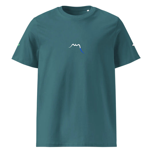 t-shirt premium coton bio femme homme hodeia face coloris bleu 
