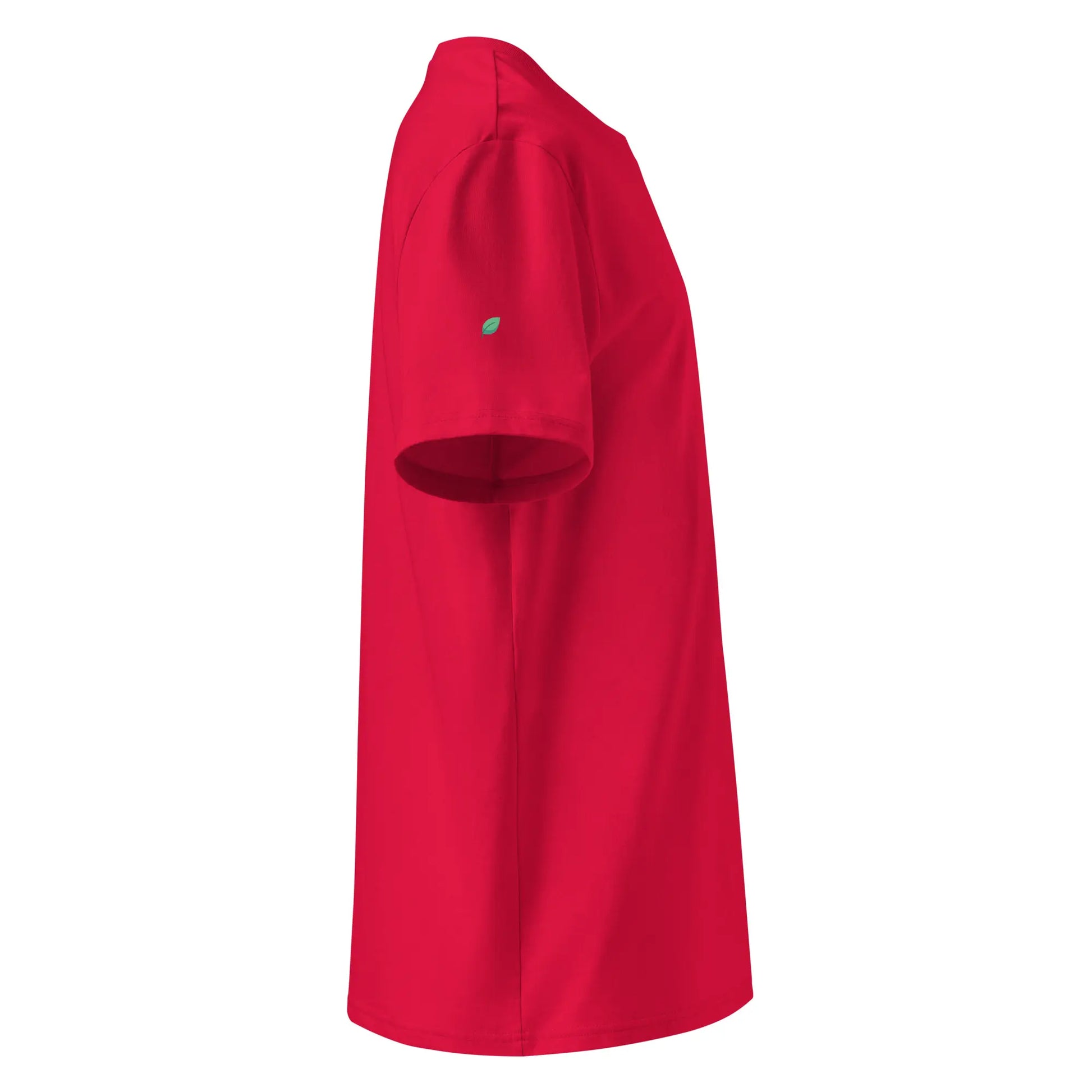 t-shirt premium coton bio femme homme hodeia côté coloris rouge