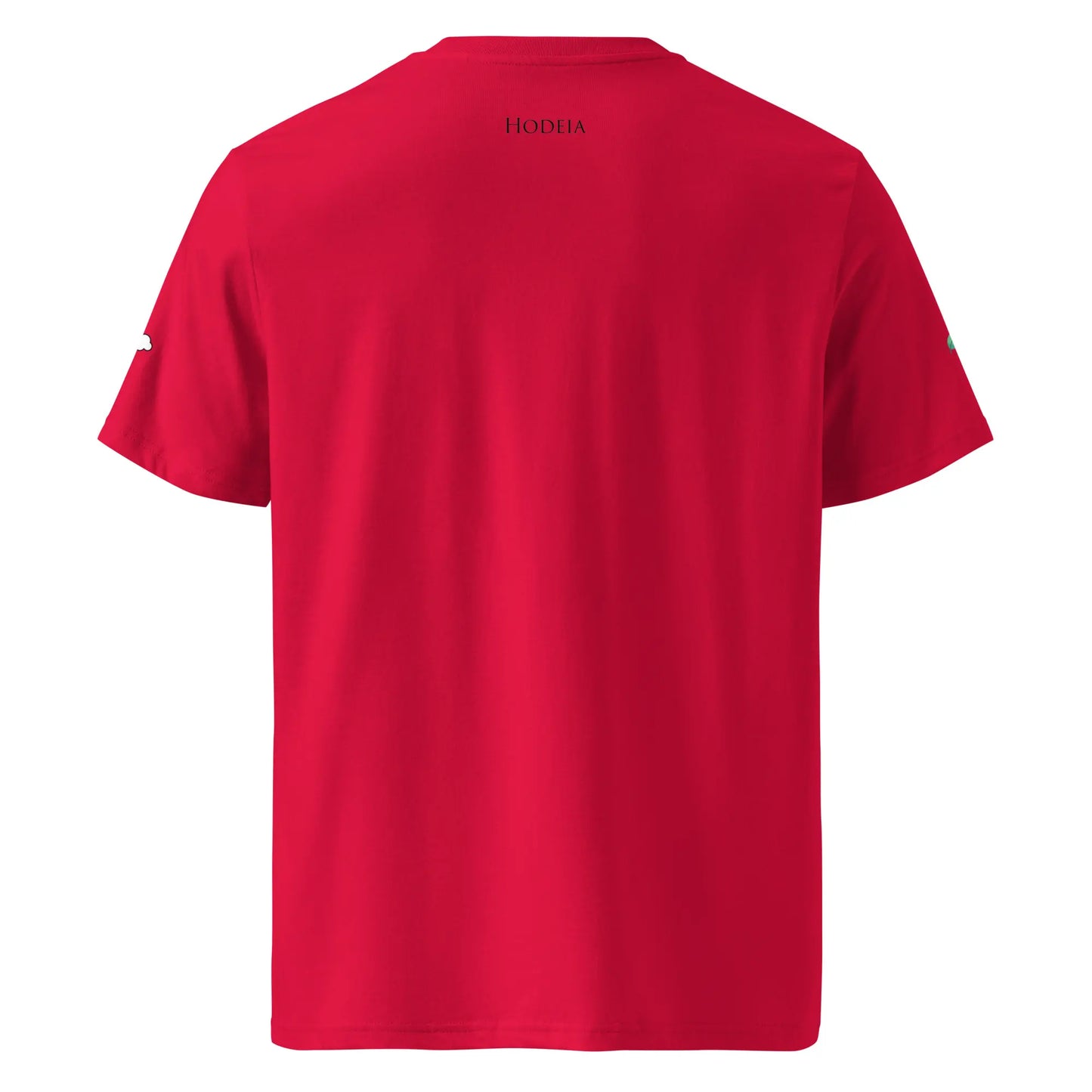 t-shirt premium coton bio femme homme hodeia dos coloris rouge