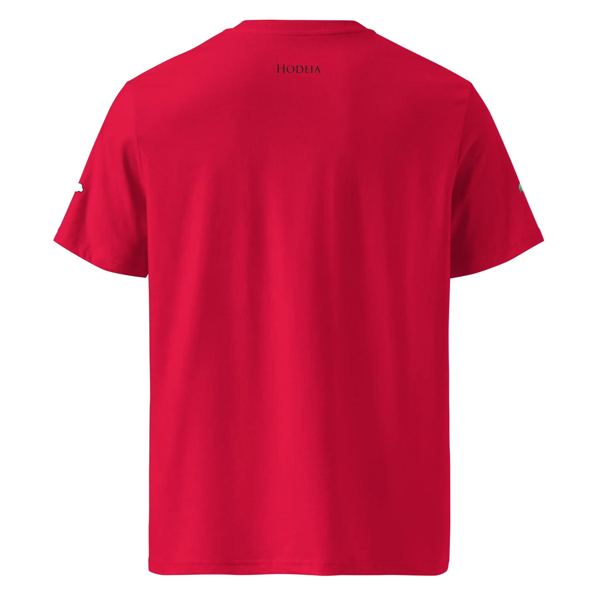 t-shirt premium coton bio femme homme hodeia dos coloris rouge