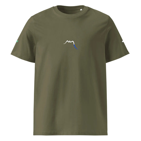 t-shirt premium coton bio femme homme hodeia face coloris vert kaki