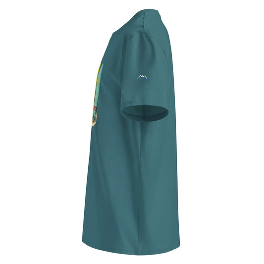 t-shirt premium coton bio femme homme longboard côté coloris bleu