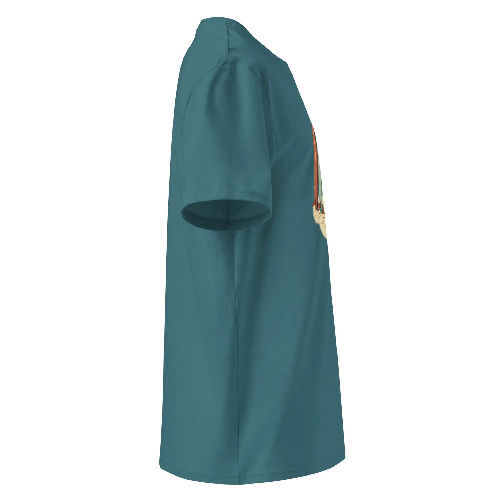 t-shirt premium coton bio femme homme longboard côté coloris bleu