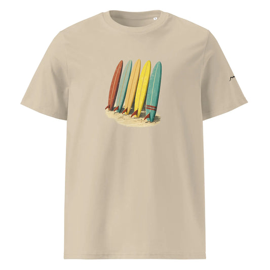 t-shirt premium coton bio femme homme longboard face coloris beige