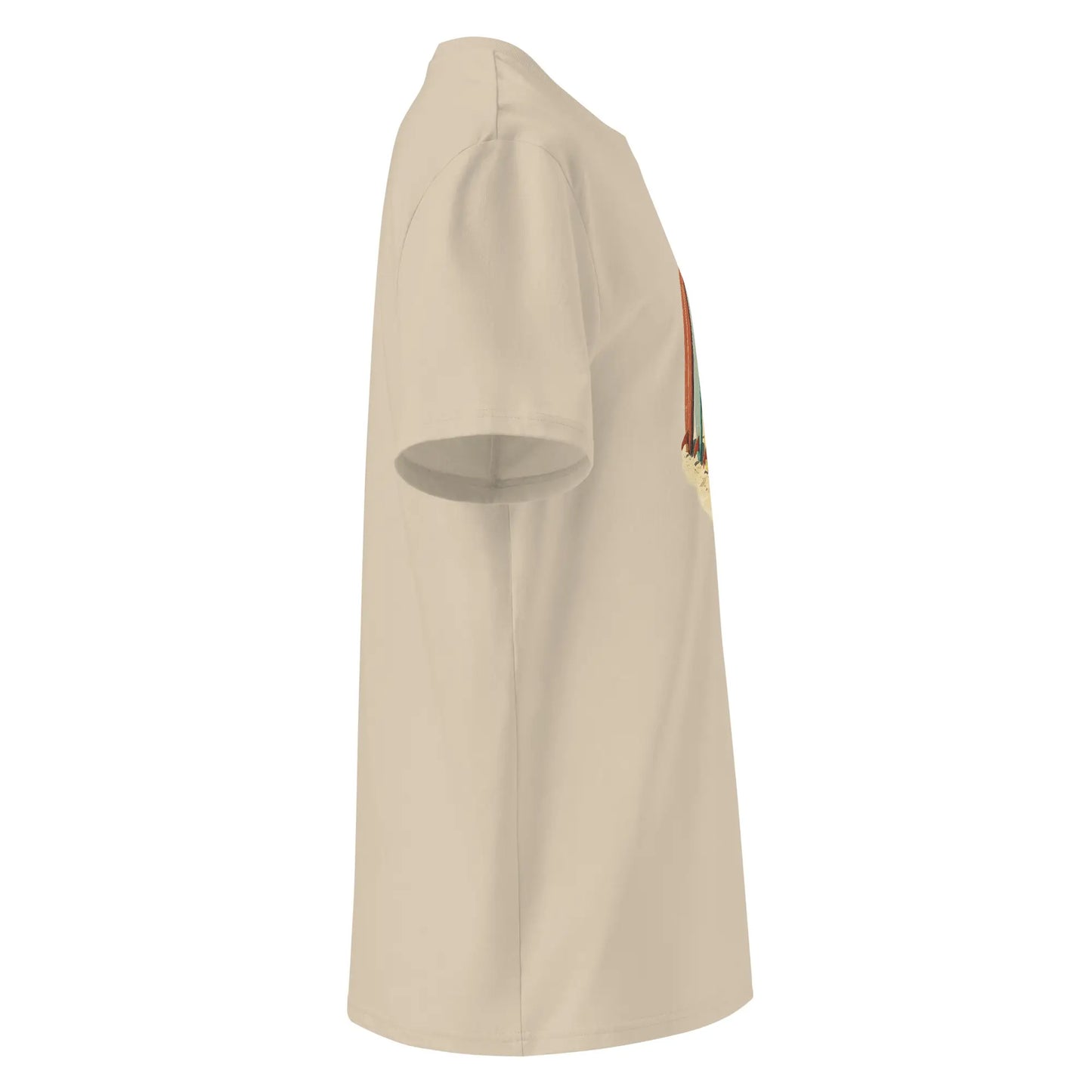 t-shirt premium coton bio femme homme longboard côté coloris beige