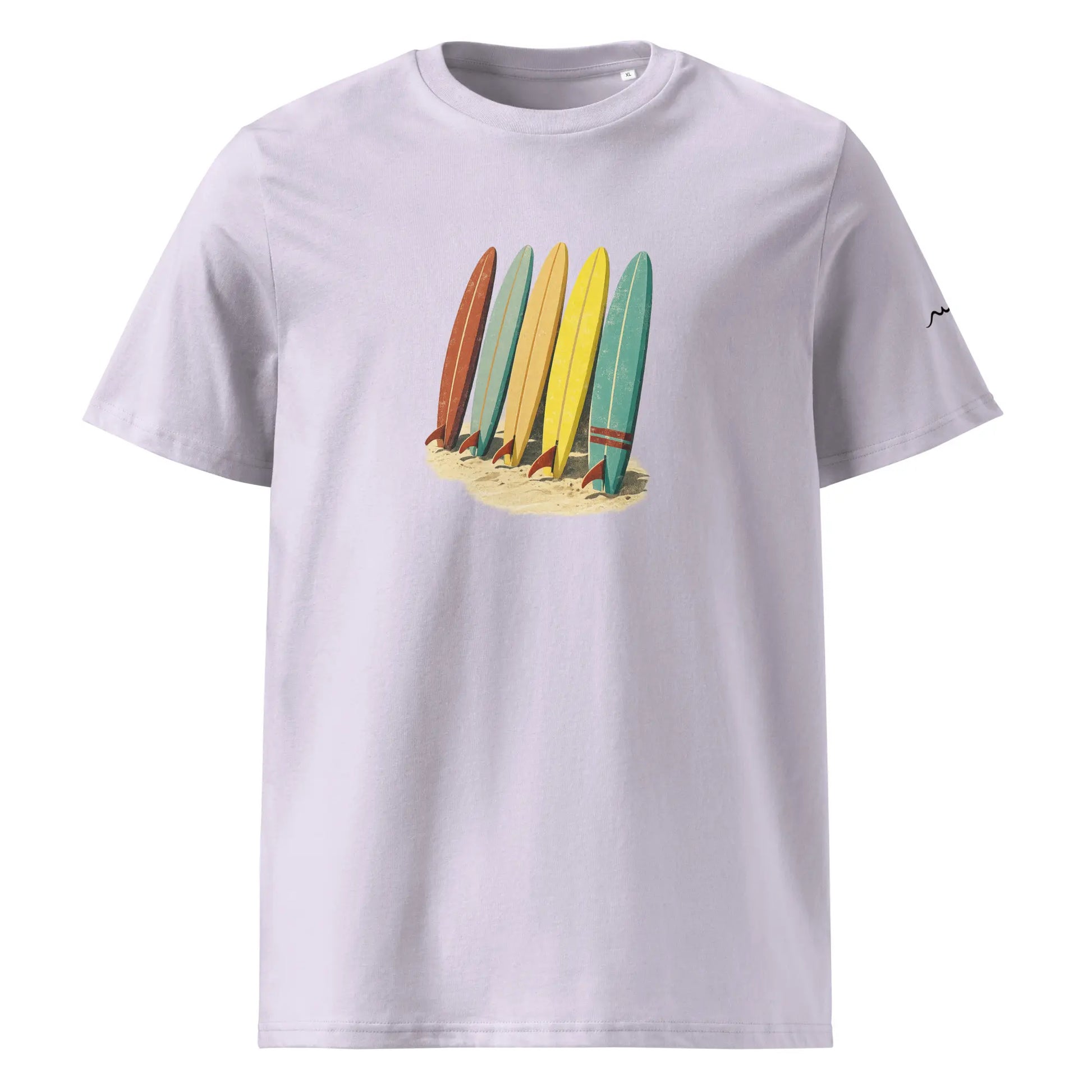 t-shirt premium coton bio femme homme longboard face coloris mauve clair