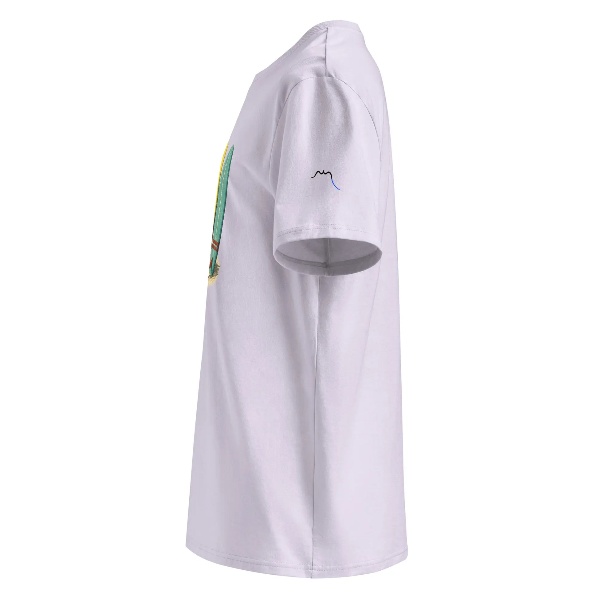 t-shirt premium coton bio femme homme longboard côté coloris mauve clair