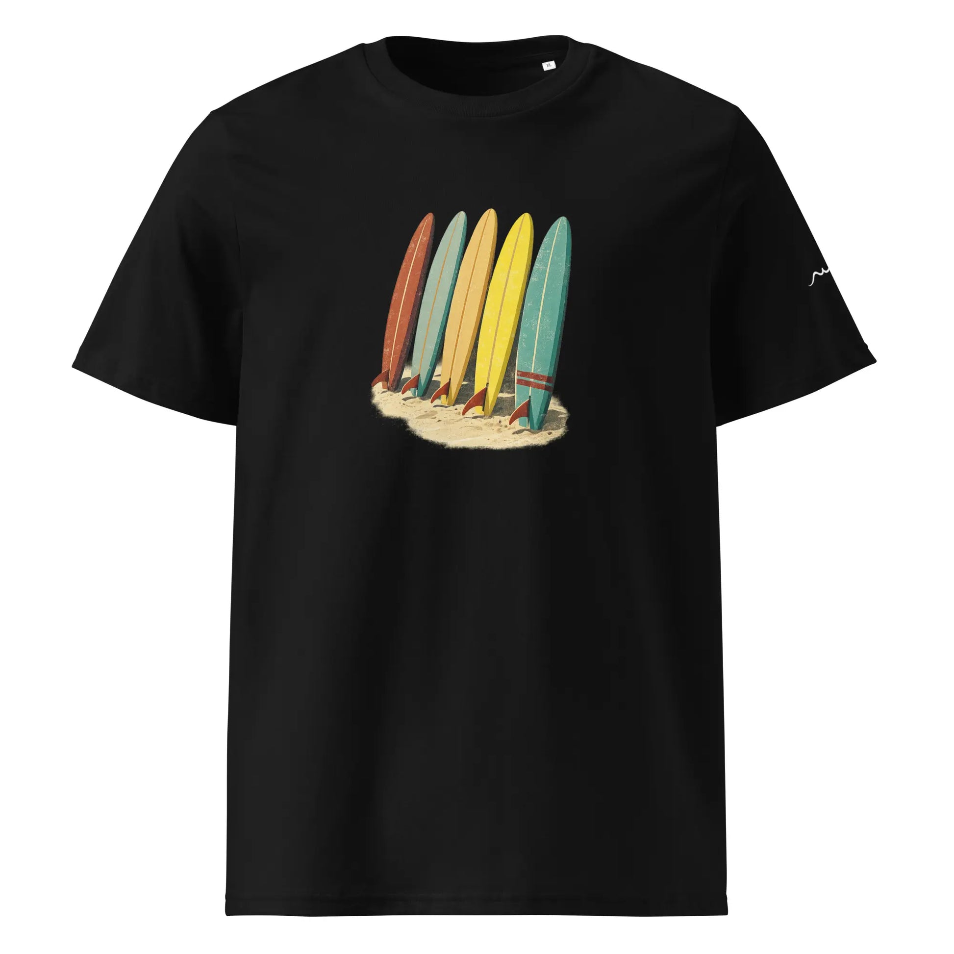 t-shirt premium coton bio femme homme longboard face coloris noir