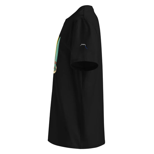 t-shirt premium coton bio femme homme longboard côté coloris noir