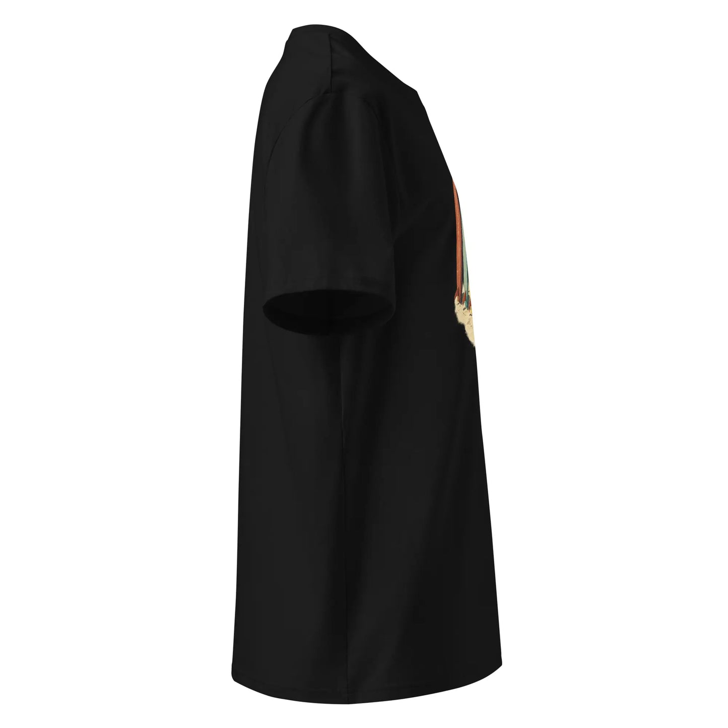 t-shirt premium coton bio femme homme longboard côté coloris noir