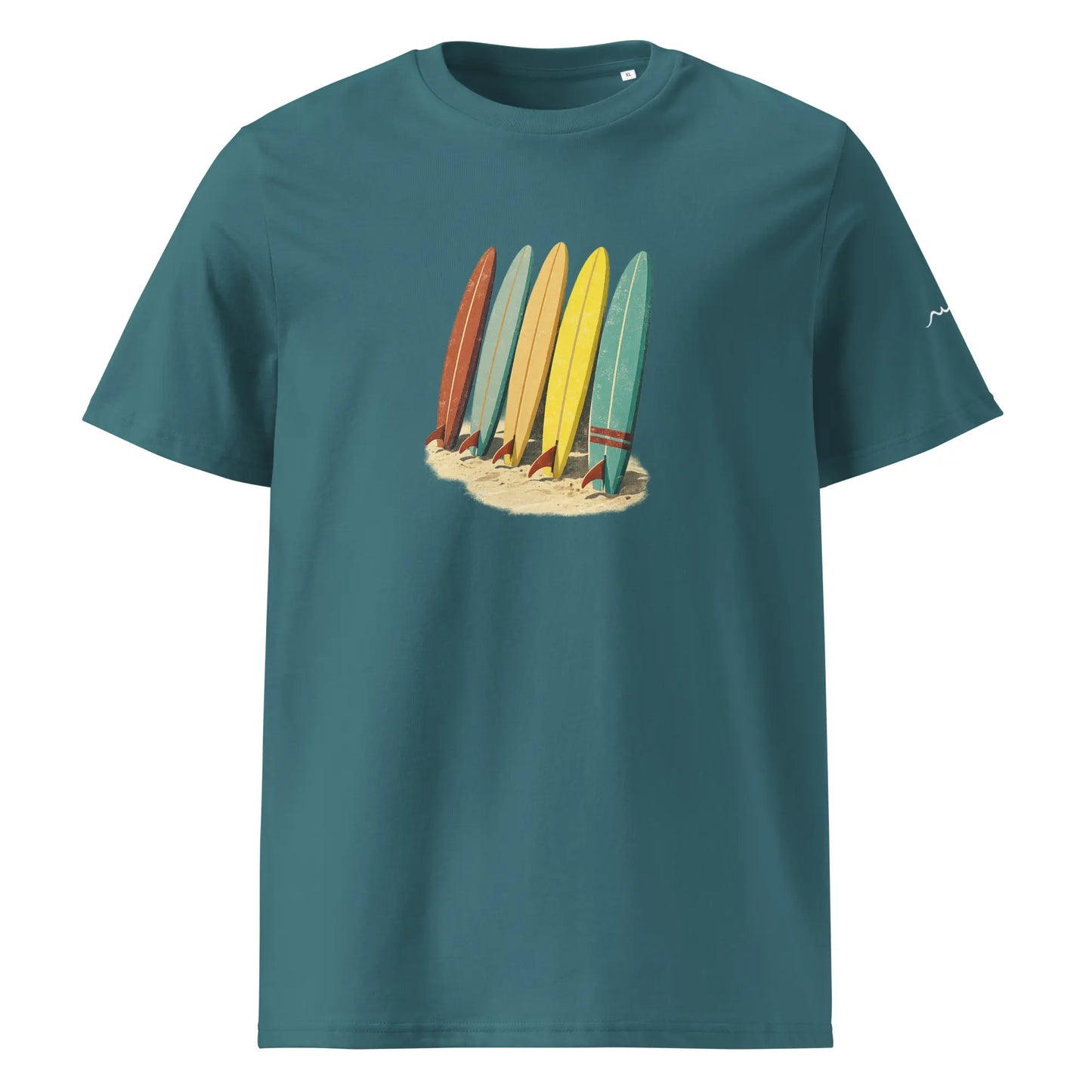 t-shirt premium coton bio femme homme longboard face coloris bleu