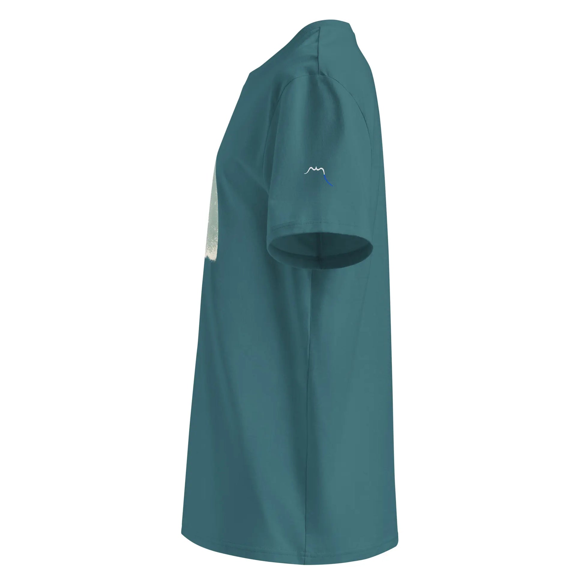 t-shirt premium coton bio femme homme shortboard côté coloris bleu