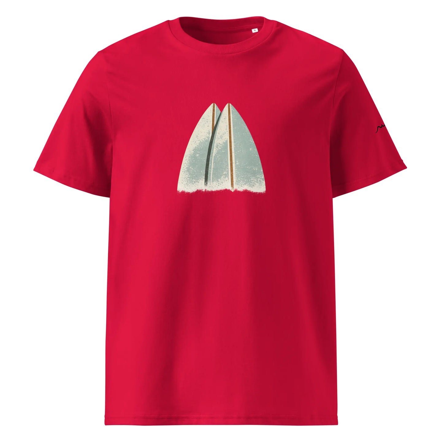 t-shirt premium coton bio femme homme shortboard face coloris rouge
