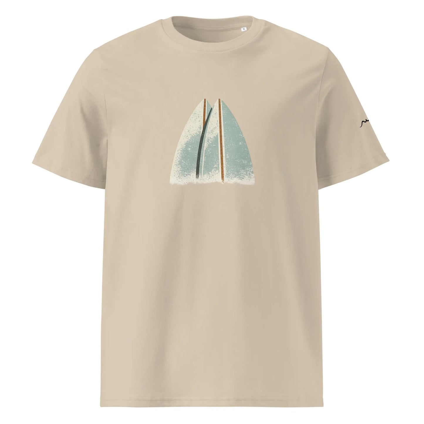 t-shirt premium coton bio femme homme shortboard face coloris beige