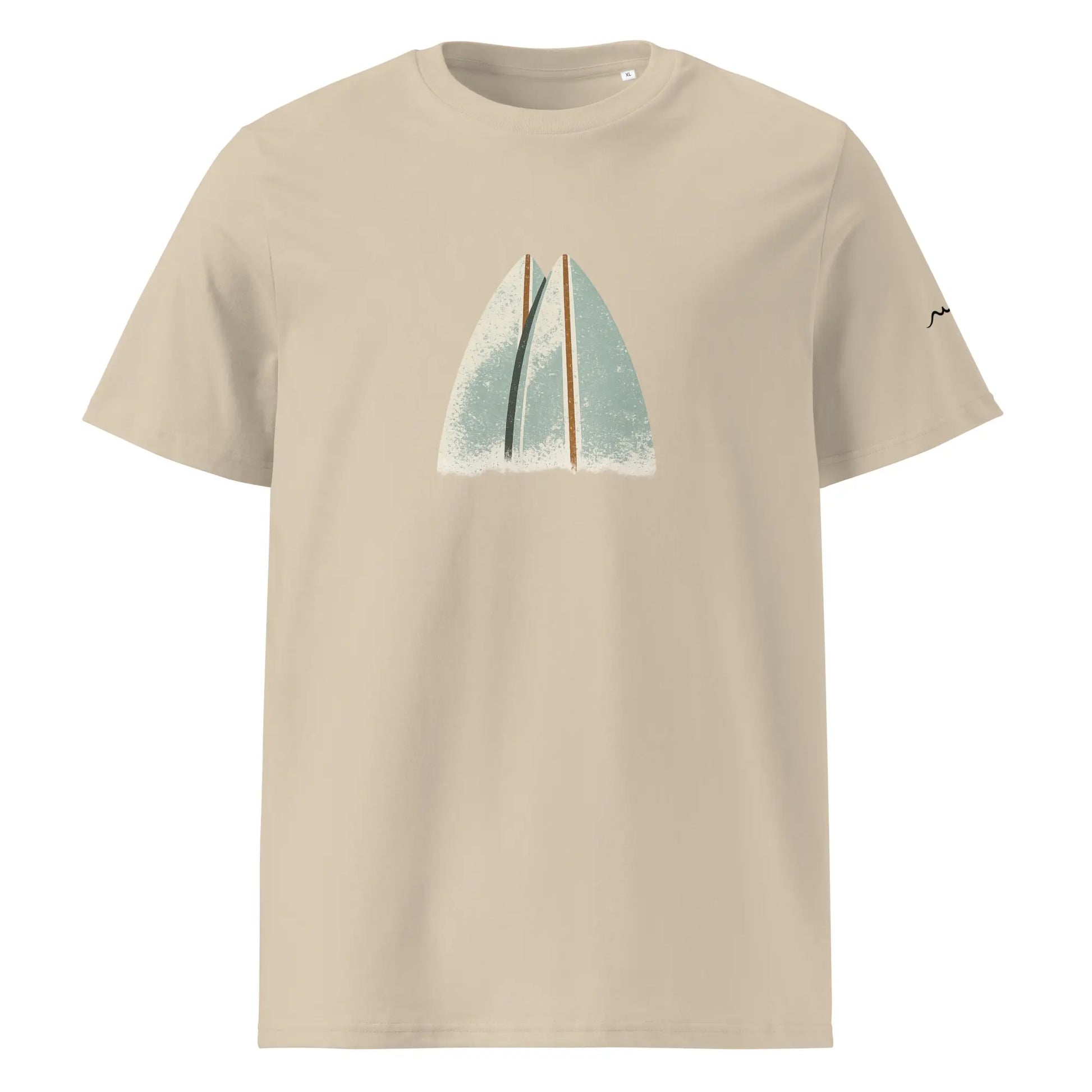 t-shirt premium coton bio femme homme shortboard face coloris beige
