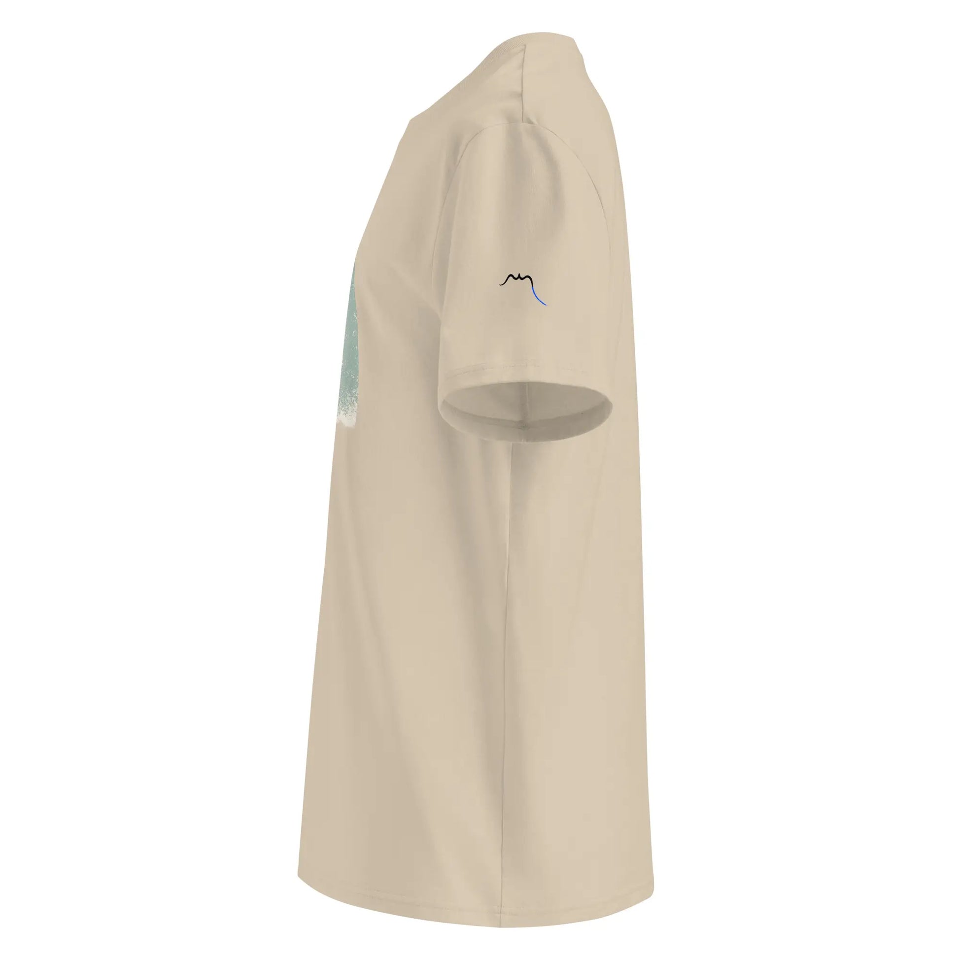 t-shirt premium coton bio femme homme shortboard côté coloris beige