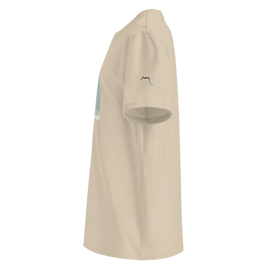 t-shirt premium coton bio femme homme shortboard côté coloris beige