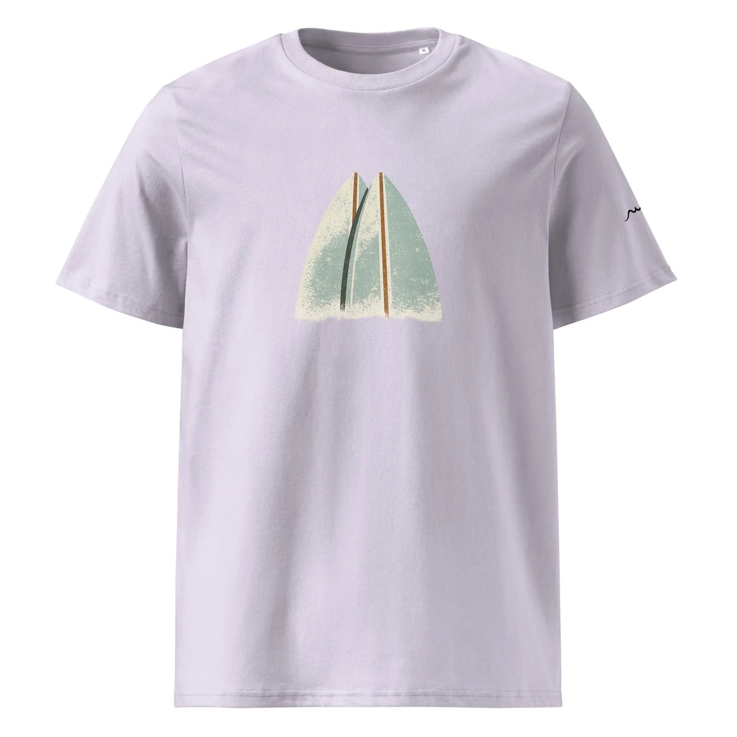 t-shirt premium coton bio femme homme shortboard face coloris mauve clair