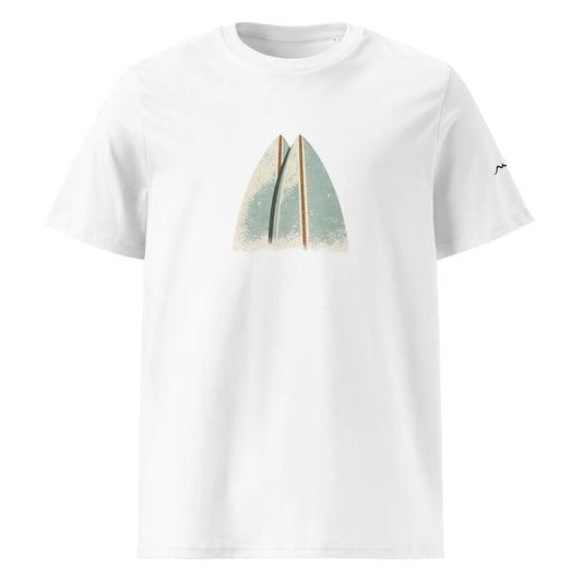 t-shirt premium coton bio femme homme shortboard face coloris blanc