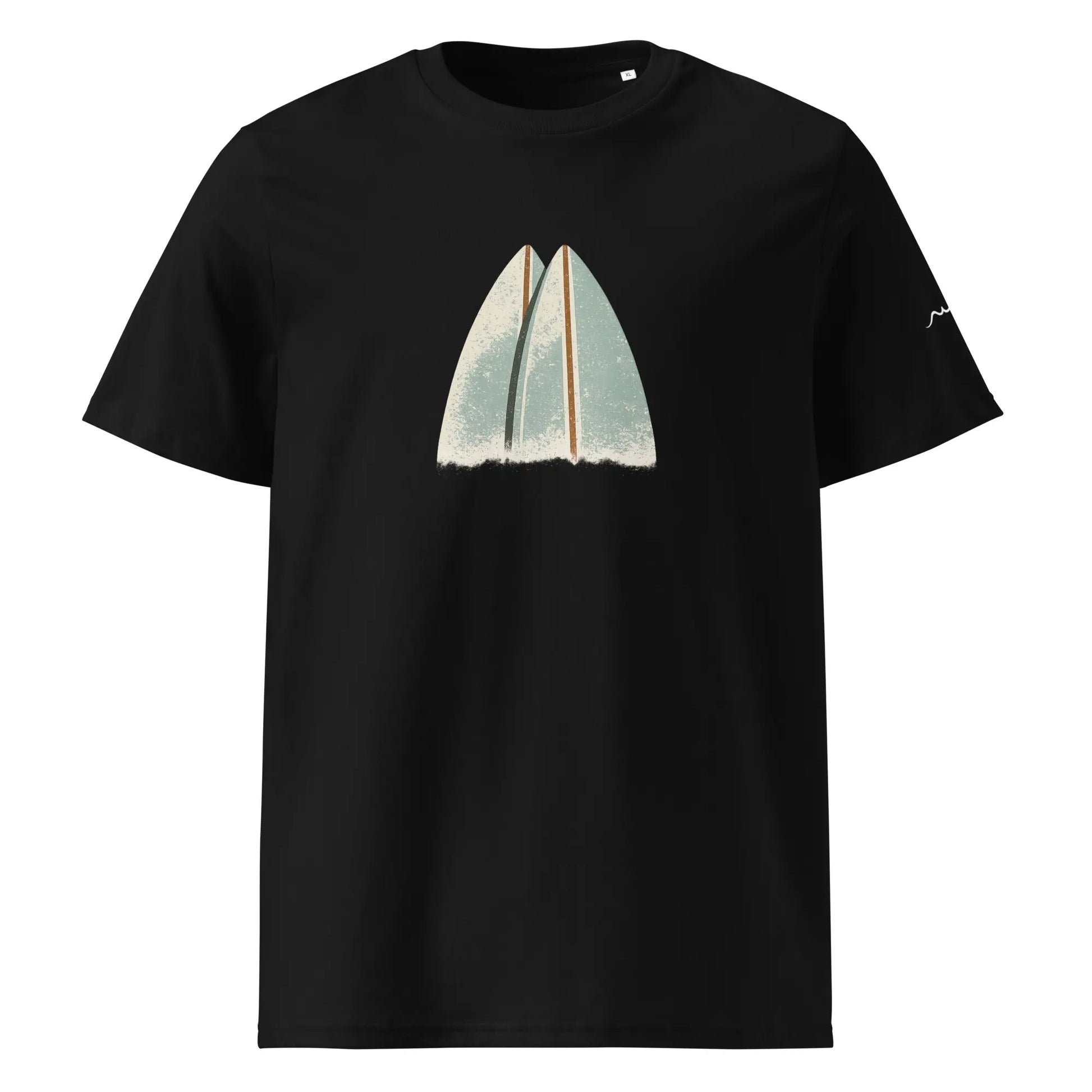 t-shirt premium coton bio femme homme shortboard face coloris noir