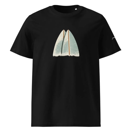 t-shirt premium coton bio femme homme shortboard face coloris noir
