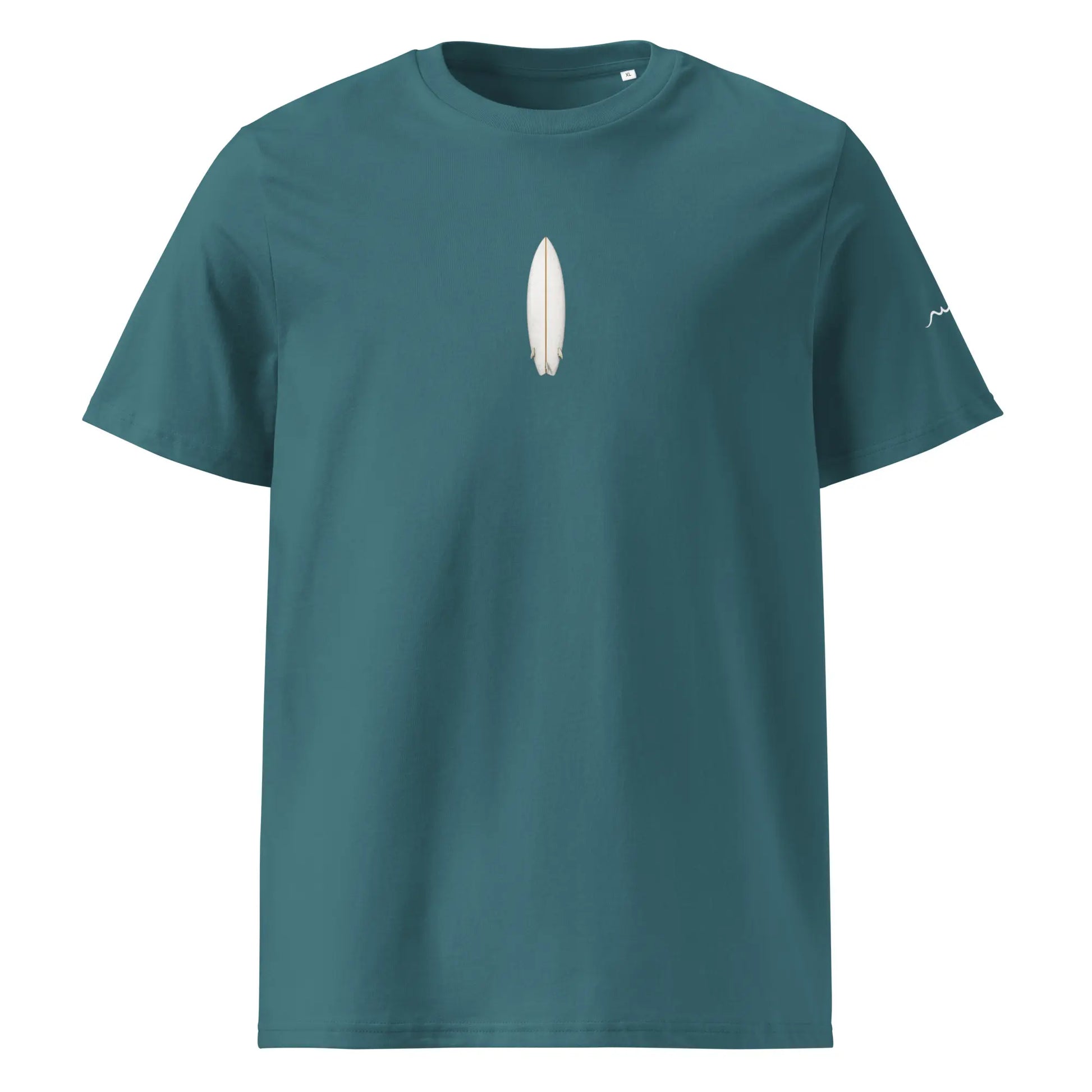 t-shirt premium coton bio femme homme surf fishtail face coloris bleu