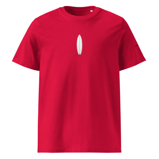 t-shirt premium coton bio femme homme surf fishtail face coloris rouge
