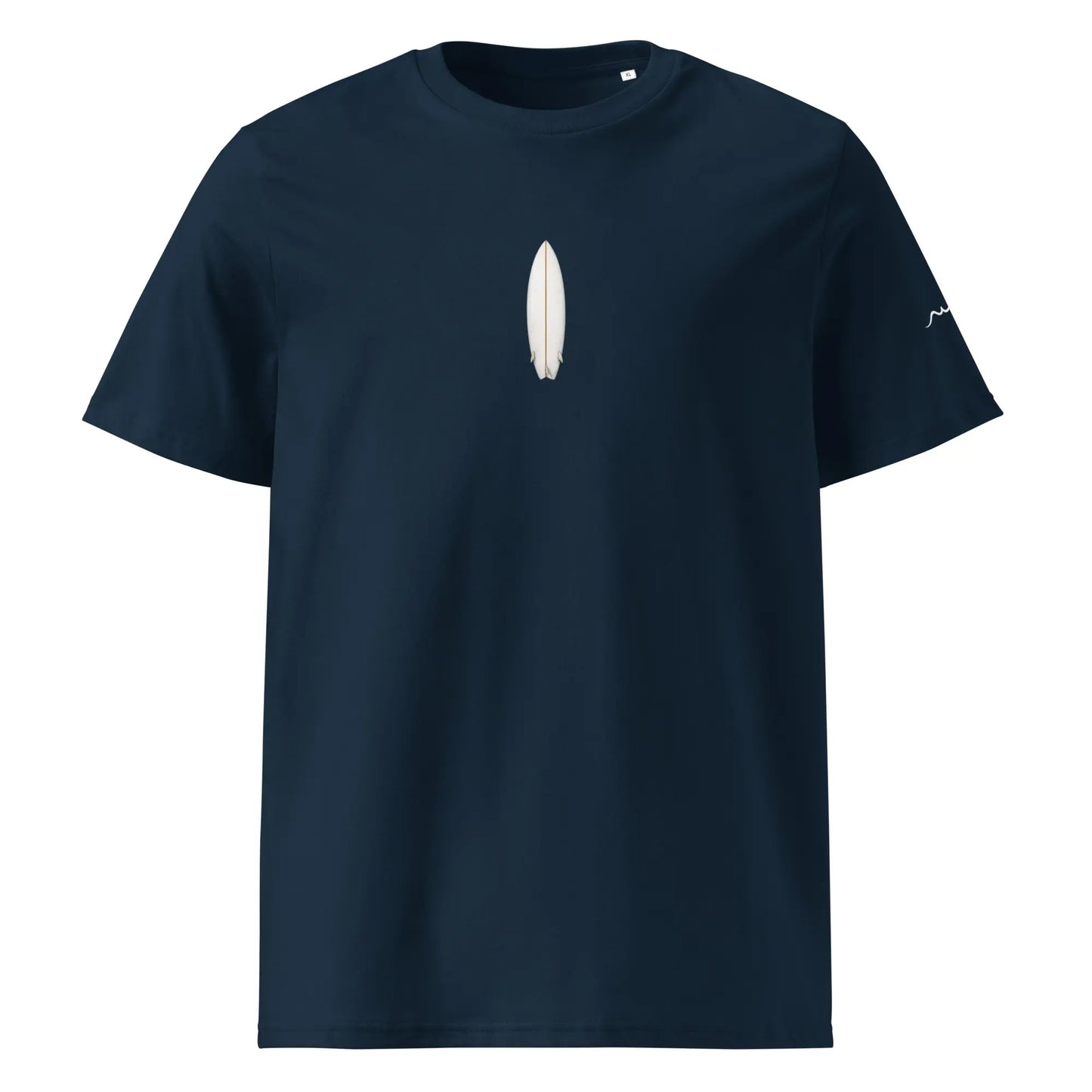 t-shirt premium coton bio femme homme surf fishtail face coloris bleu marine