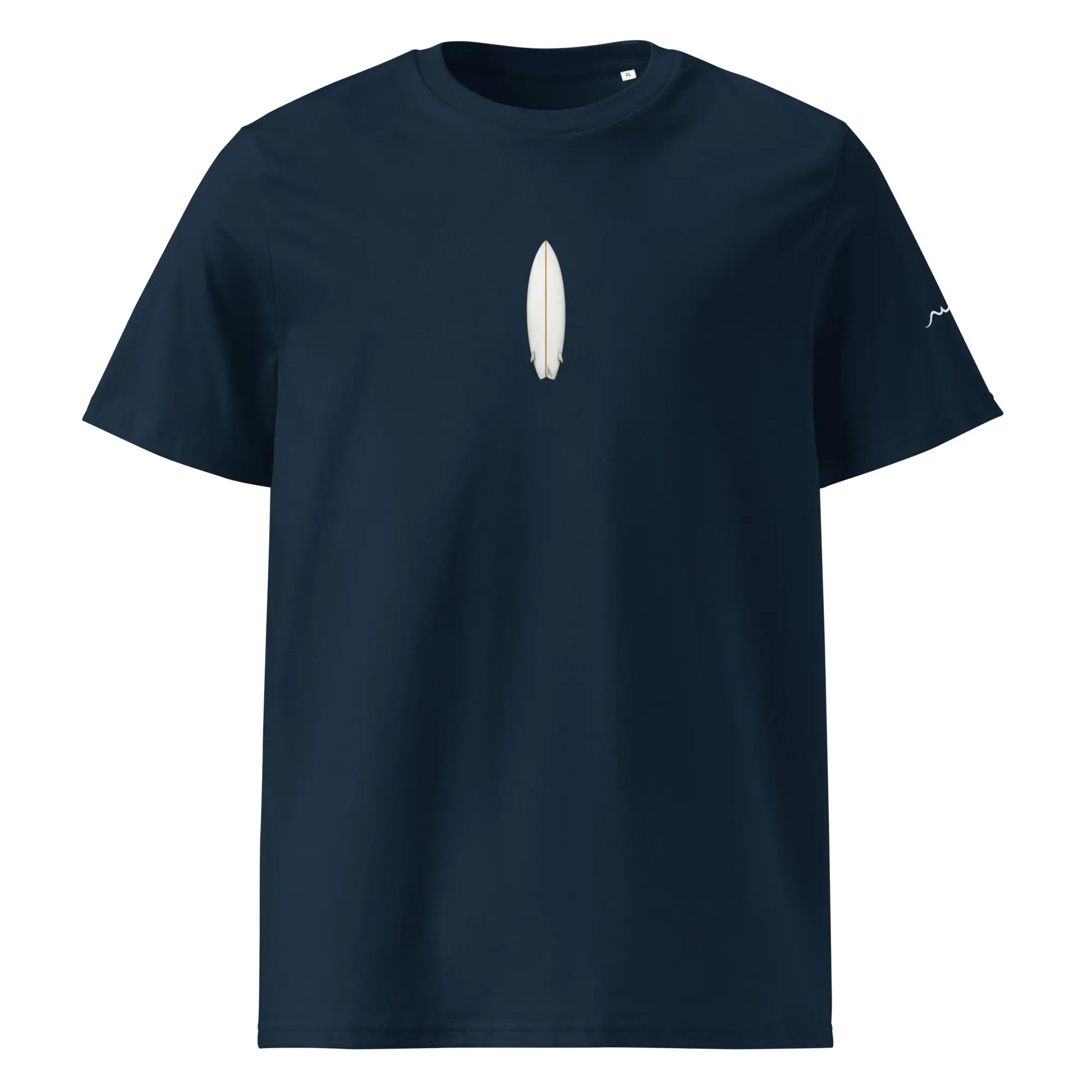 t-shirt premium coton bio femme homme surf fishtail face coloris bleu marine